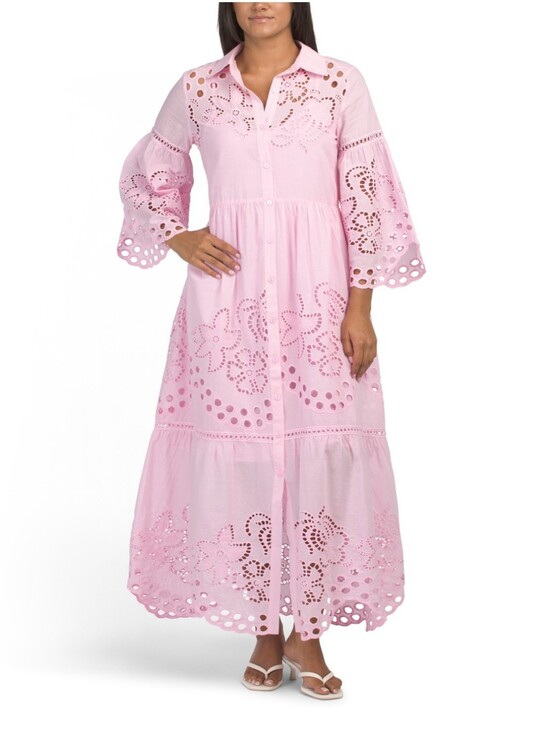 Solitaire Dresses & Skirts - Nwt Large & Mediun Solitaire Pink Eyelet Maxi Dress